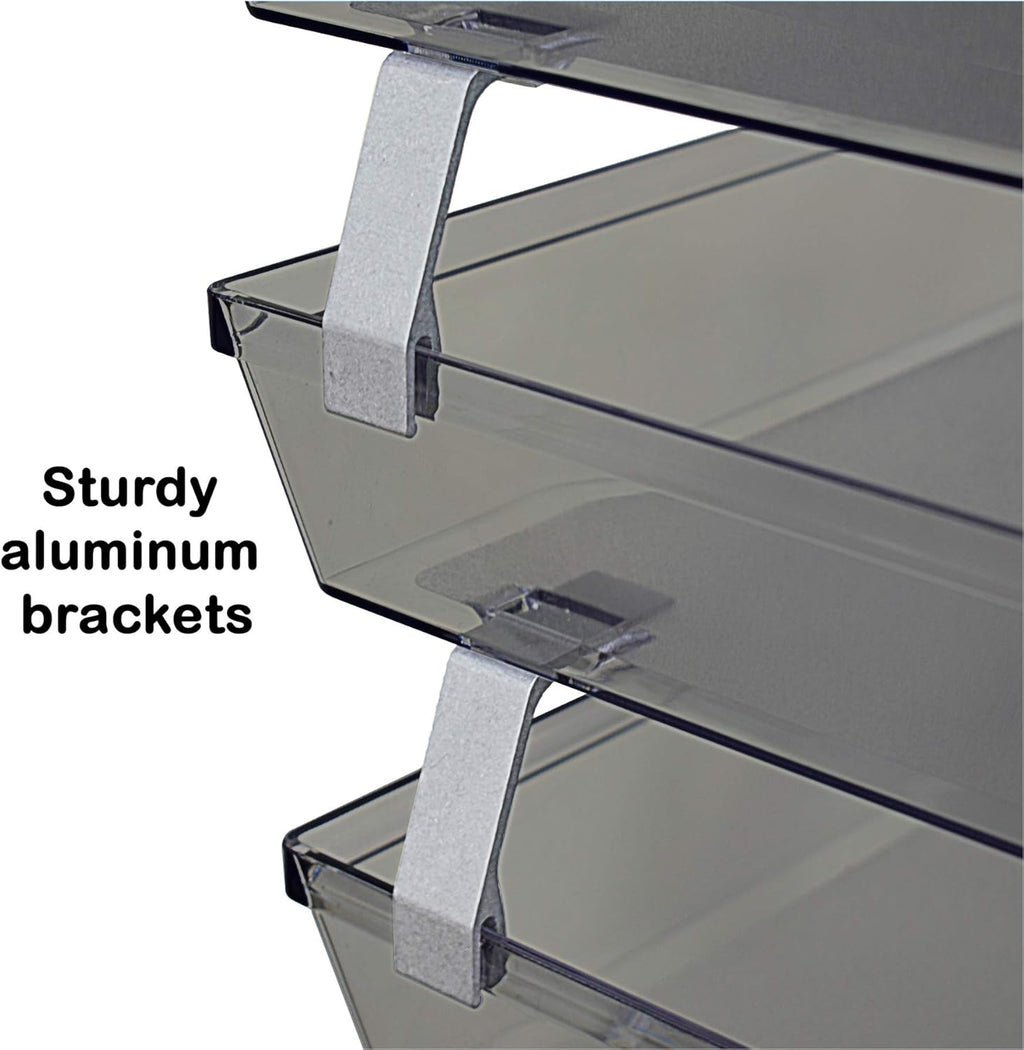 Acrimet Facility 4 Tier Letter Tray, Side Load, Letter Size/A4, Desktop File Organizer, Plastic (Clear Smoke)