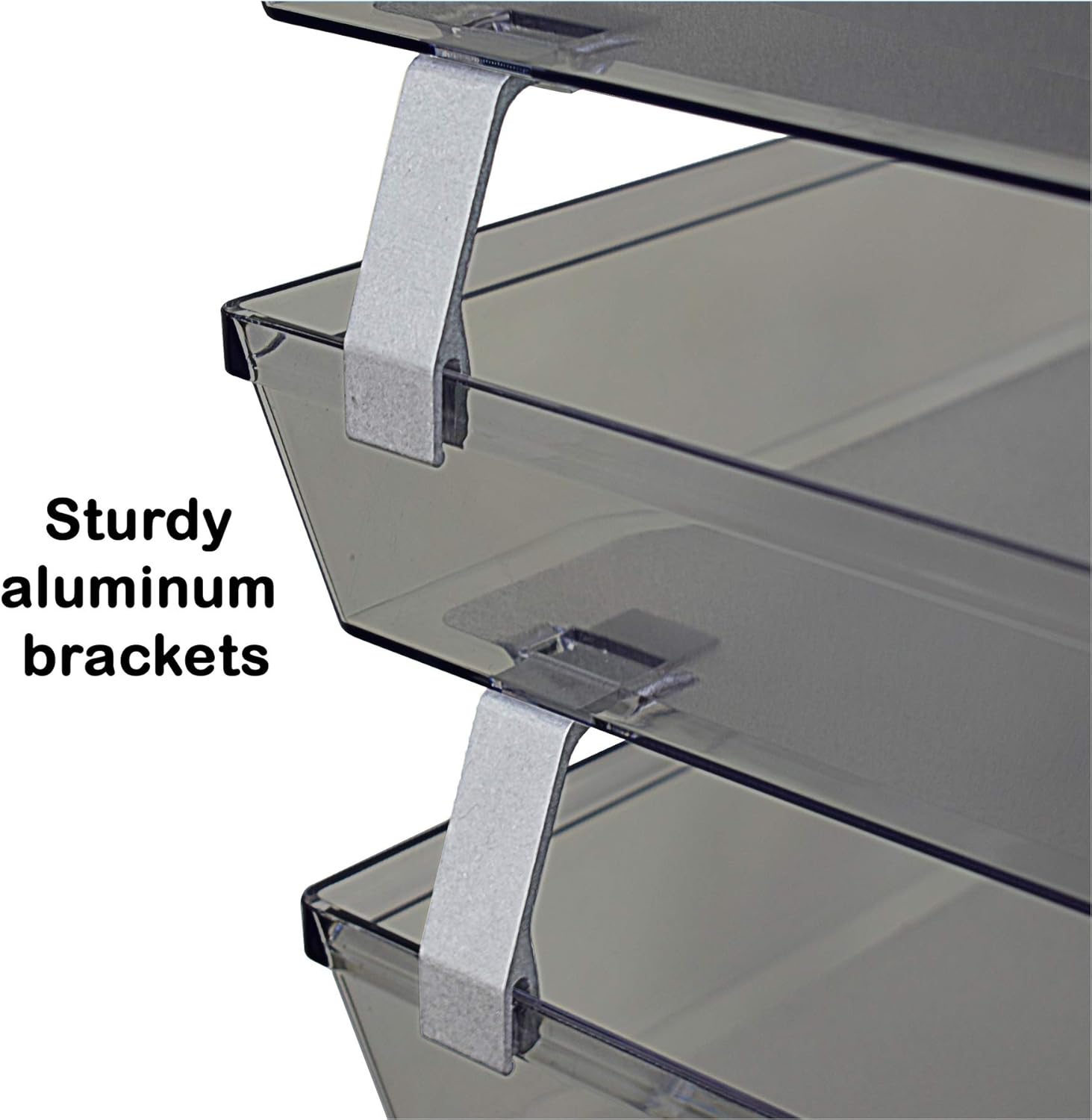 Acrimet Facility 4 Tier Letter Tray, Side Load, Letter Size/A4, Desktop File Organizer, Plastic (Clear Smoke)