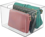 mDesign Plastic Storage Organizer Container Bin, Closet Organization for Hallway, Bedroom, Linen, Coat, and Entryway - Holds Clothing, Blankets, and Accessories, Ligne Collection, 4 Pack, Clear