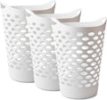 3 Pack Round Plastic Laundry Hamper with Handles, Lightweight & Flexible, 2.2 Bushels Large Capacity, Easy to Clean, Space Saving Laundry Basket for Bedroom, Dorm, Bathroom, White