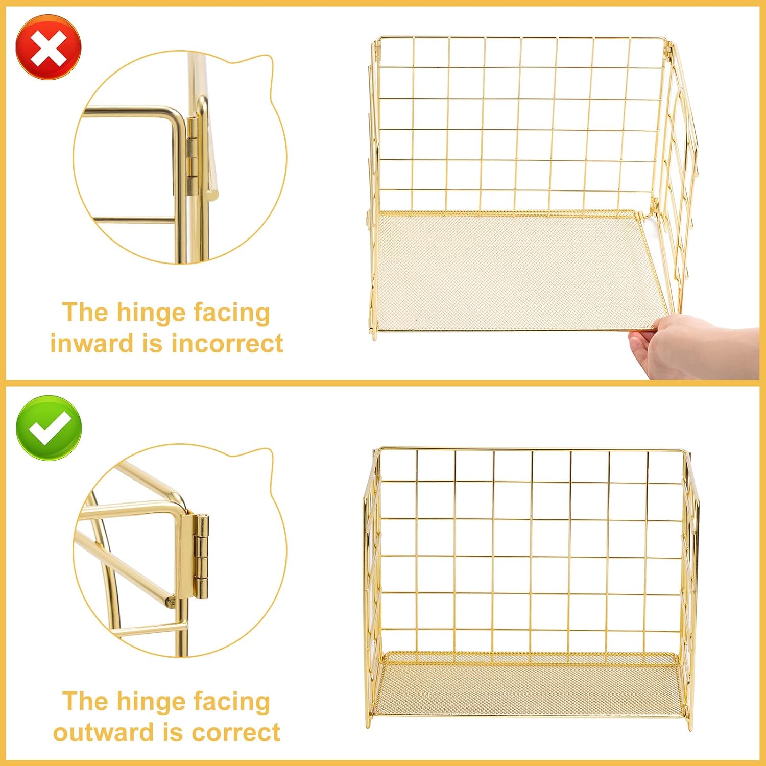 Lavatino Paper Letter Tray Organizer with File Holder, 4-Tier Desk Accessories & Workspace Desk Organizers with Drawer and 2 Pen Holder for Office Supplies (Gold)