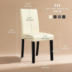 SyMax Dining Chairs Set of 2, Faux Modern Leather Parson Dining Room Chairs, High-End Kitchen Side Chairs for Bedroom, Living Room, Cream, 2PCS (No Table)