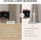Joydeco Blackout Curtains for Bedroom - 90 Inch Long 100% Light Blocking 2 Panels Set Linen Drapes, Thermal Insulated Room Darkening Curtains, Linen Textured for Living Room, Rod Pocket & Back Tabs