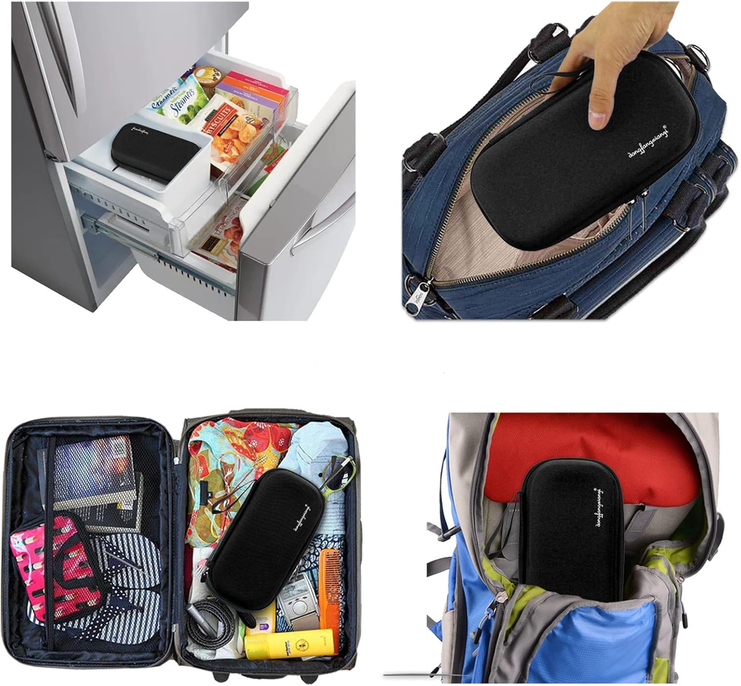 YOUSHARES Insulin Cooler Travel Case - EVA Protective Diabetic Medication Cooling Bag, Refrigerated Insulated Storage Kit for Insulin Pen and Diabetes Supplies with 3 TSA Approved Ice Packs
