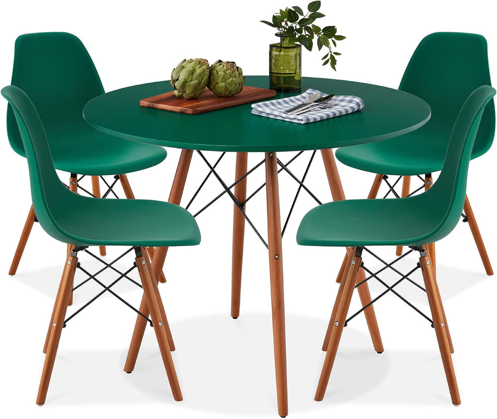 Best Choice Products 5-Piece Dining Set, Compact Mid-Century Modern Table &am...