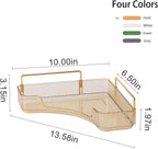 YCIA&DONE Corner Bathroom Counter Organizer, Makeup Organizer for Vanity, Skincare Cosmetic Perfume Tray, Corner Countertop Shelf Rack Storage for Bathroom Kitchen 1 Tier (Amber Gold)