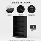 49" Wooden Book Shelf, 2 Shelf Bookcase, Modern Bookshelf with Adjustable Shelf for Home Office, Study Room, Black