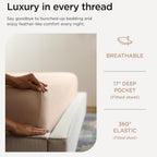 Threadmill California King Sheet Sets |Certified American Supima Cotton Sheets | 656 Thread Count 4 Piece Hotel Quality Luxury Bed Sheets Set with Elasticized Extra Deep Pocket |Beige Sheets