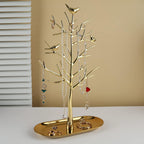 MORE&LESS Branch Jewelry Rack with metal tray,Luxury color,Tree Tower Rack Hanging Organizer for Ring Earrings Necklace Bracelet,Suitable for living rooms, bathrooms,offices,etc.