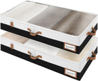 StorageWorks Large Under Bed Storage Containers with Handles and Label Holder, 2 Pack Ultra-thick Fabric Underbed Bins, Closet Organizer for Clothes, Blankets, Sweater