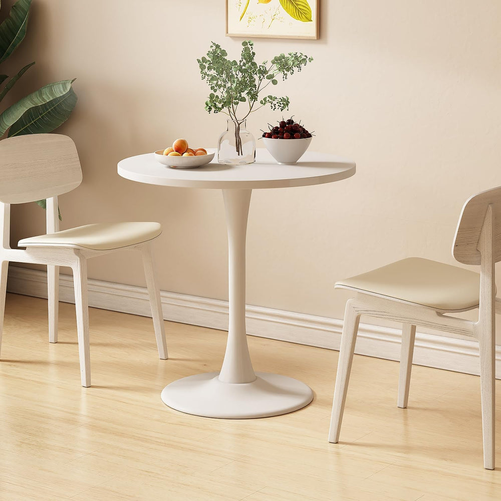 Modern White Round Dining Table 24 inch, White Tulip Round Table for Two Peop...