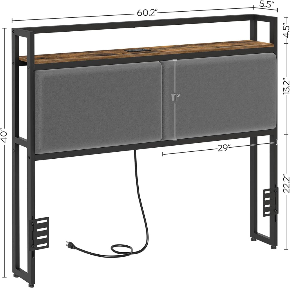YATINEY Queen Size Headboard Only, Head Board with Sliding Charging Station, ...