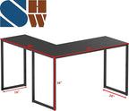 SHW Mission 48 x 48 Inches L-Shape Home Office Computer Desk, Black