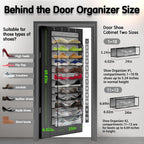 Over The Door Shoe Organizer with 12 Large Breathable Pockets - Sturdy Hanging Storage for Shoes of All Ages - Gray