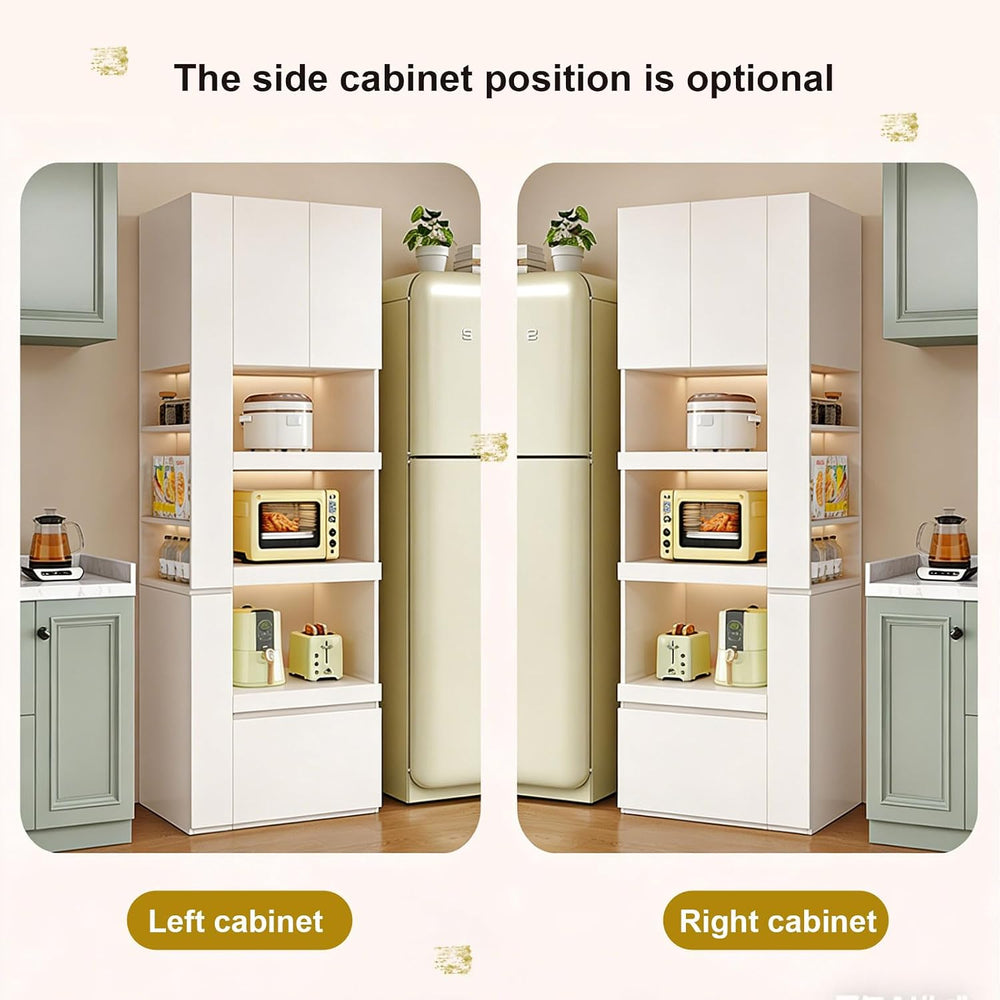 LINLIUA 71'' Tall Kitchen Pantry Cabinet, Wood Pantry Storage Cabinet...