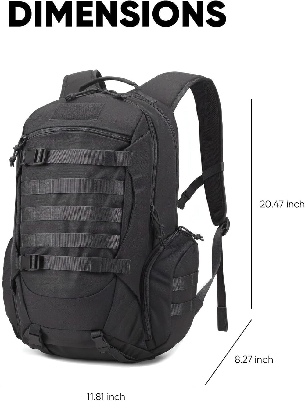35L Tactical Backpack for Men, MOLLE Military Bug Out Bag, Waterproof Rucksac...