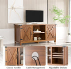 JUMMICO TV Stand, 65 Inch TV Farmhouse Entertainment Center with Double Barn Doors and Storage Cabinets, Console TV Table Media for Living Room, Bedroom (Walnut)
