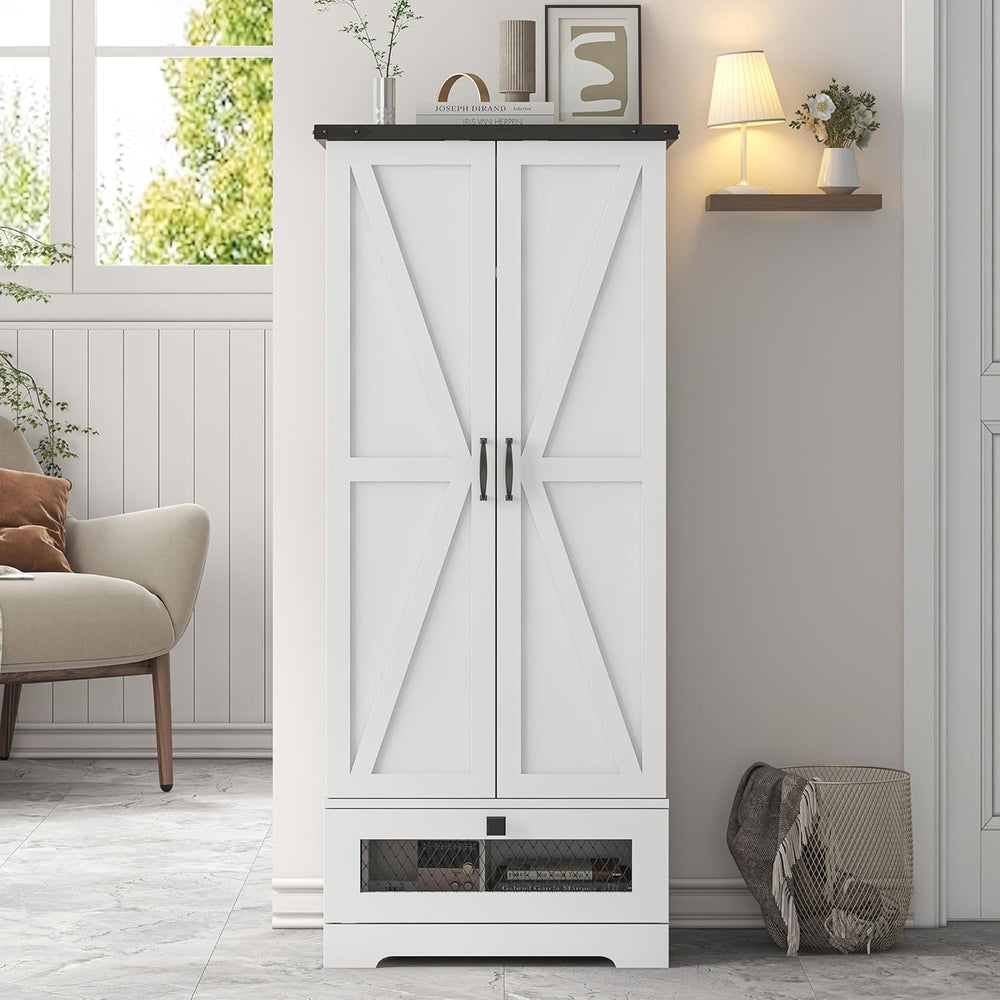 kepptory 55" Pantry Storage Cabinet with Adjustable Shelvesand Drawer, B...