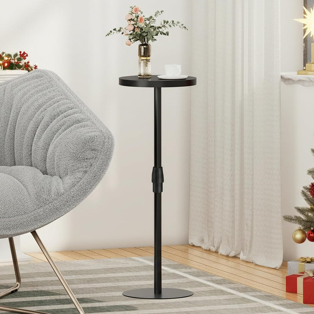 TUTOTAK Tall Round Side Table, Small End Table, Drink Table, Pedestal Side Ta...