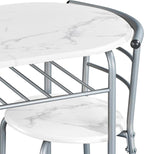 Yaheetech 3-Piece Dining Table Set, Breakfast Bistro Table Set for 2, Small Kitchen and Table Chairs Set of 2 with Metal Frame and Storage Rack for Small Space/Apartment/Dorm Room, White