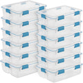 Sterilite 12-Pack Gasket Box, Weather-Resistant Storage Bins with Latching Lids, 37 Quart - Heavy-Duty Organizing Containers for Closet, Bathroom, and Office