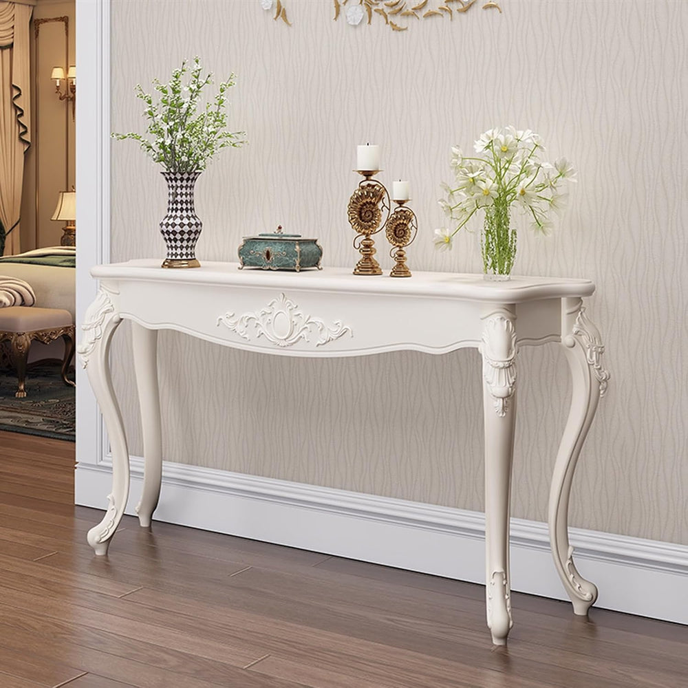 Narrow Console Table with Storage Shelf, Wooden Entryway Table for Living Roo...