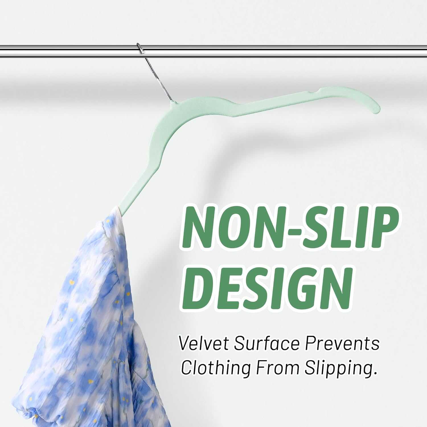 30 Pack Velvet Hangers – Non-Slip Slim Clothes Hangers with 360° Swivel Hook, Space-Saving Flocked Shirt Hangers for Coats, Dresses, Blouses, Suits(Green)