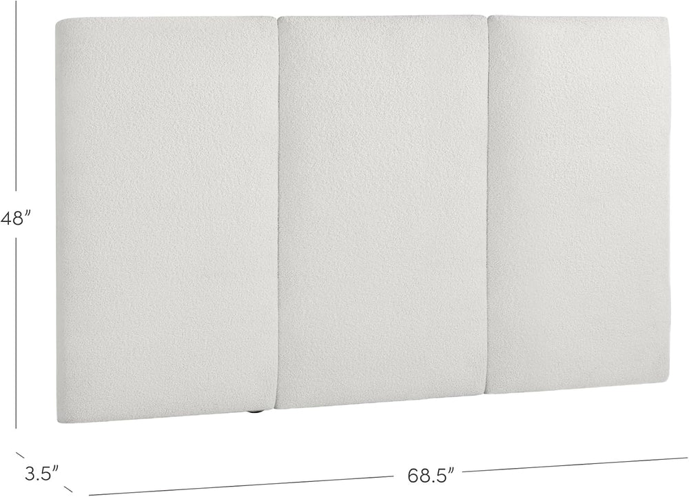 Nathan James Marissa Wall Mounted Upholstered Headboard, 3 Panel Headboard wi...