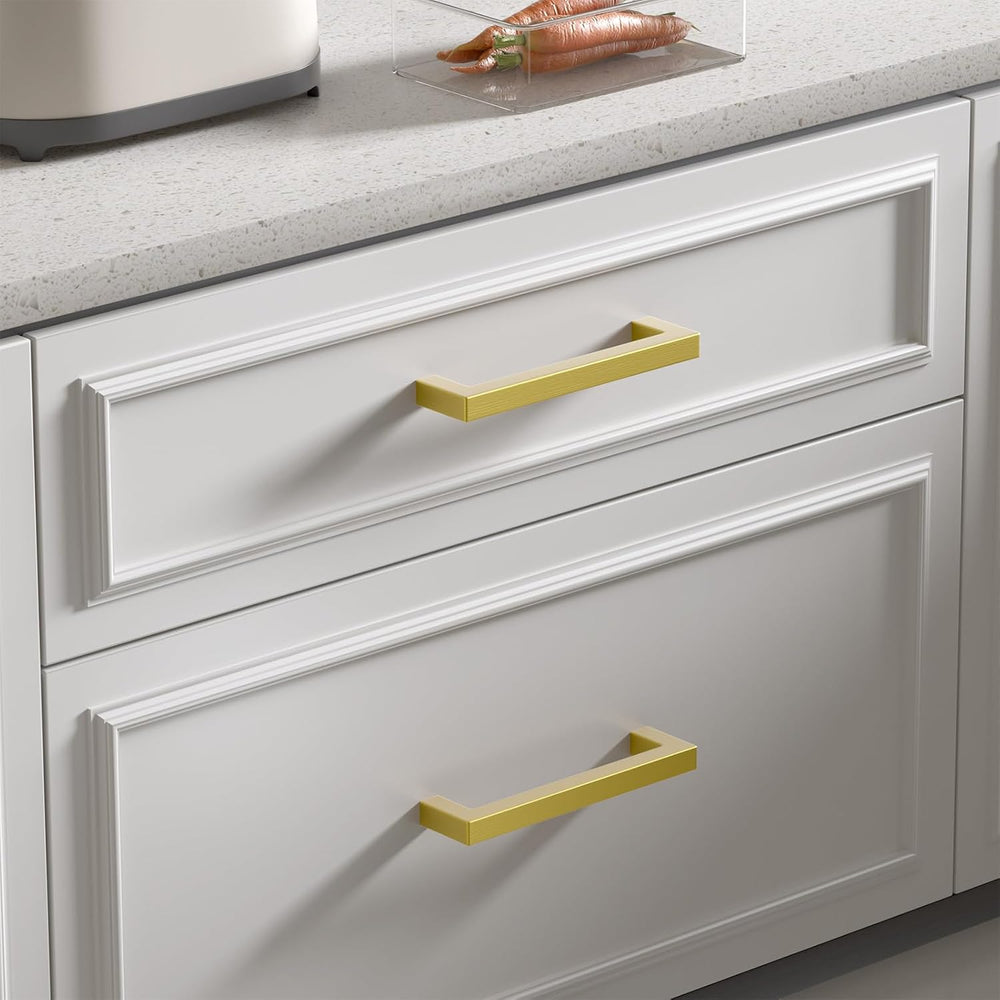 Goldenwarm 10 Pack 4 Inch Gold Cabinet Handles Brushed Gold Cabinet Pulls