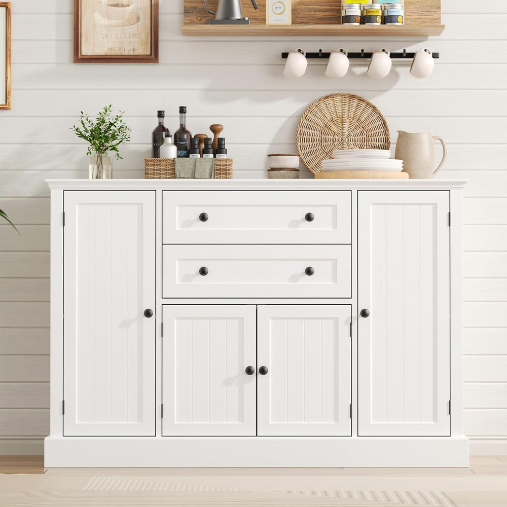 Farmhouse 47" Buffet Cabinet with Storage,Large Sideboard Buffet with Dr...