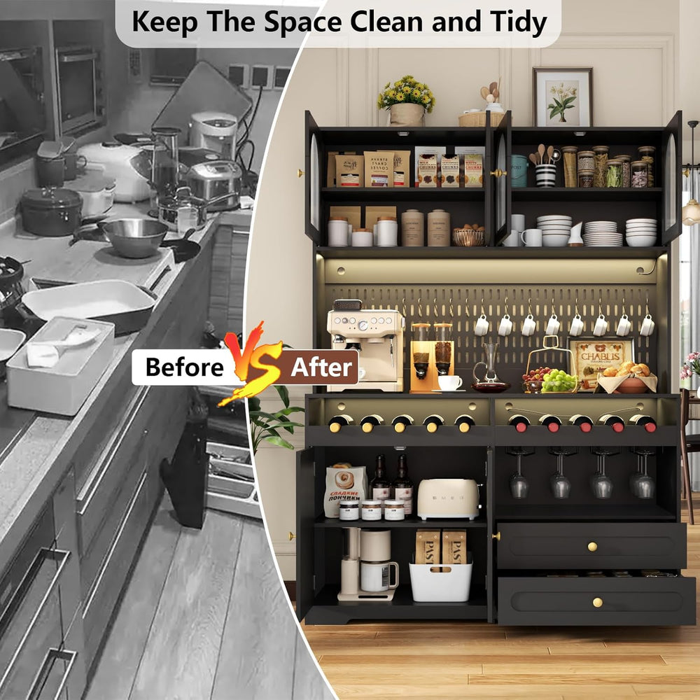 71'' Tall Kitchen Pantry Storage Cabinet, Modern Kitchen Hutches Stor...