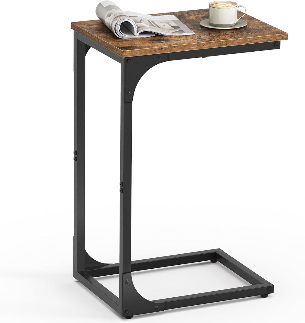 VASAGLE C-Shaped End Table, Small Side Table for Couch, Sofa Table with Metal...