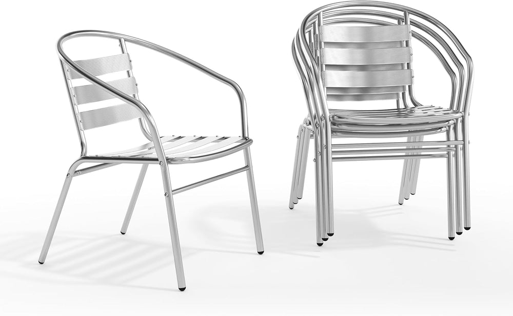 Flash Furniture Lila 4 Pack Commercial Aluminum Indoor-Outdoor Restaurant Sta...
