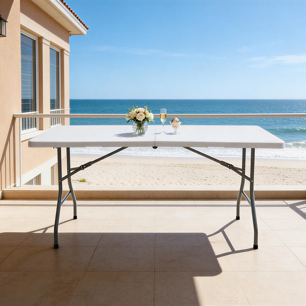 Lakhow 6 FT Folding Table,Outdoor Indoor Plastic Table Portable Square Height...