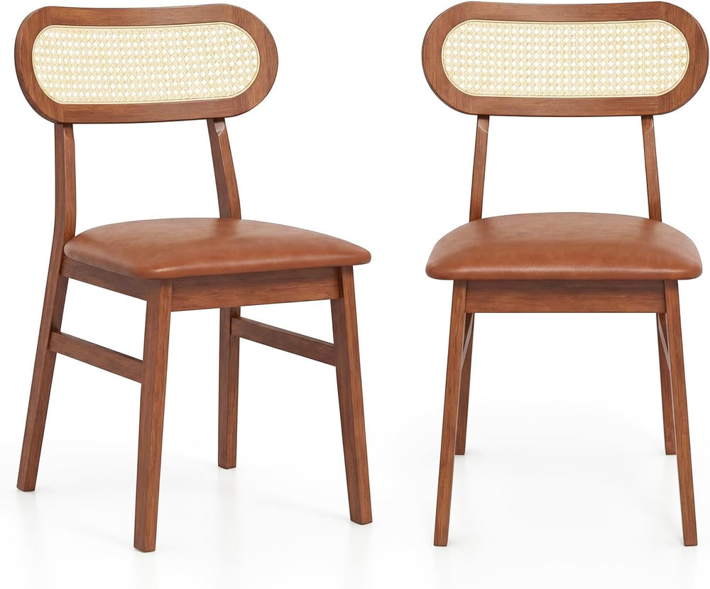 GOFLAME Wooden Dining Chairs Set of 2, Mid-Century Modern Kitchen Chairs with...