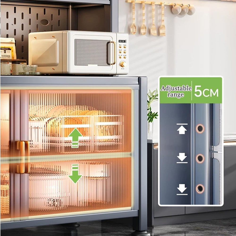 JKGHK 6-Tier Tall Kitchen Bakers Rack, Kitchen Storage Hutch Cupboard Cabinet...