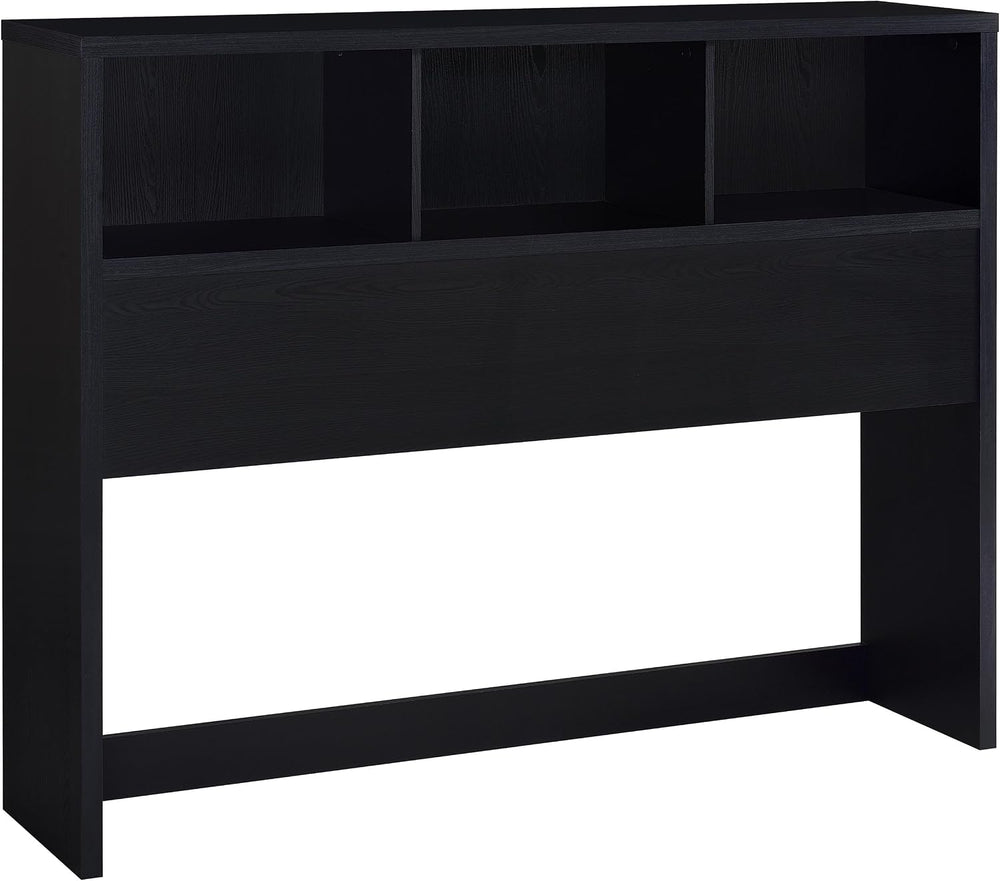 Queen Headboard, Bookcase Headboard, Black Finish Storage with 3 Open Cubbies...