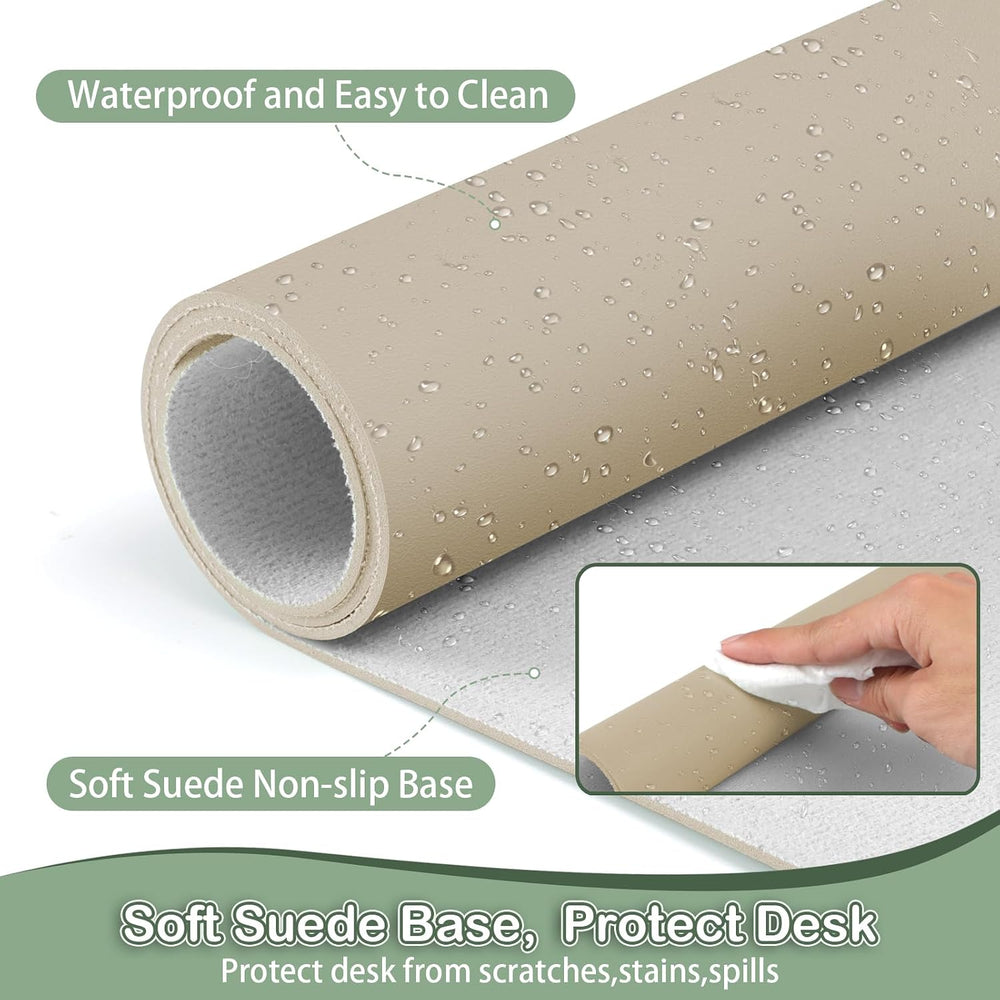 Boutilon Leather Desk Pad Protector,Non-Slip Mouse Pad,Laptop Desk Pad,Office...