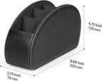 Londo Remote Control Holder with 5 Pockets - Store DVD, Blu-Ray, TV, Roku or Apple TV Remotes - PU Leather with Suede Lining - Slim, Compact Living or Bedroom Storage