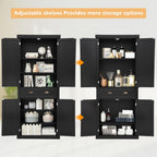 KIGOTY 72" Tall Kitchen Pantry Cabinet with Drawer and 4 Adjustable Shelves, Freestanding Pantry Storage Cabinets, Wood Cupboard Pantry Cabinet for Kitchen, Dining Room, Living Room, Black