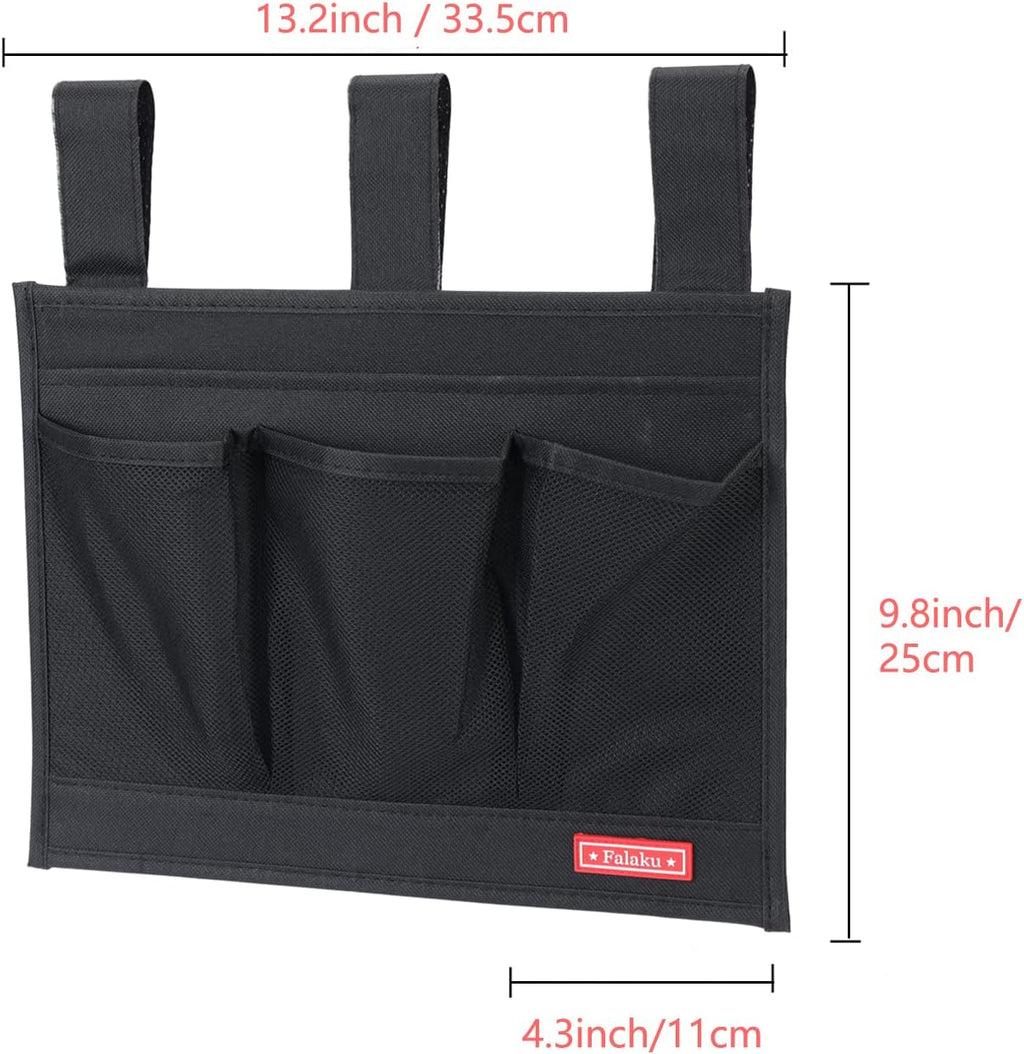 Hanging Bedside Caddy,Bedside Organizer Caddy for Bed Rails(4 Pockets-Black)