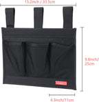 Hanging Bedside Caddy,Bedside Organizer Caddy for Bed Rails(4 Pockets-Black)