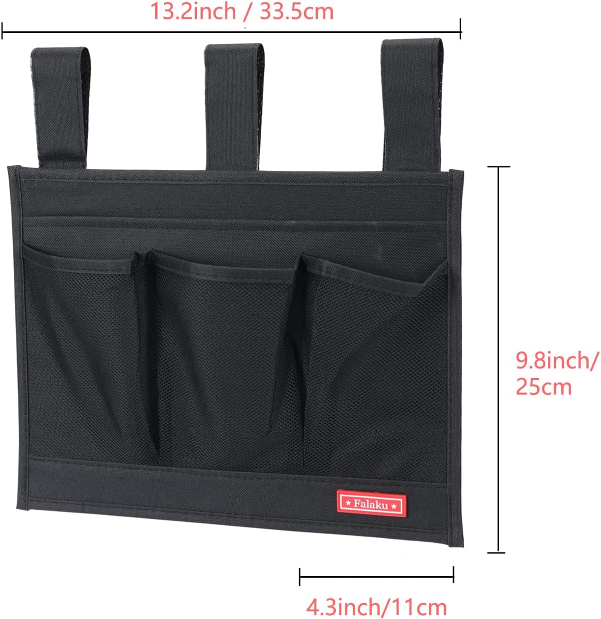 Hanging Bedside Caddy,Bedside Organizer Caddy for Bed Rails(4 Pockets-Black)