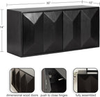 Kate and Laurel Ranier Modern Wooden Two-Door Wall Cabinet, 30 x 10 x 14, Black, Decorative Storage Cabinet with Dimensional Face for Use as Floating Nightstand or Floating TV Shelf