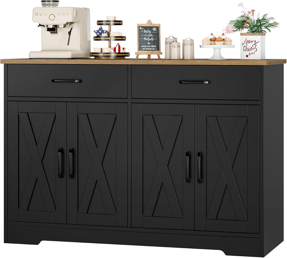 HOSTACK Buffet Cabinet with Storage, 47.2" Kitchen Sideboard Buffet with...
