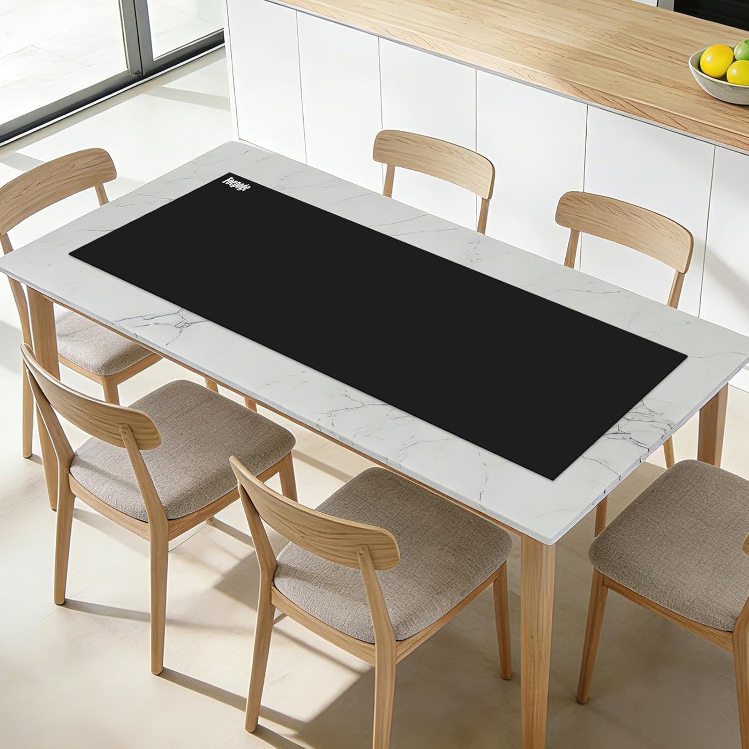 Heat-Resistant Silicone Table Protector Cover 49.2x19.7x0.06 Inch Thick | Food-Grade Table Protector for Dining Room Table Kitchen Countertop & Counter Mat -Waterproof Tabletop Cover Pad & Crafting