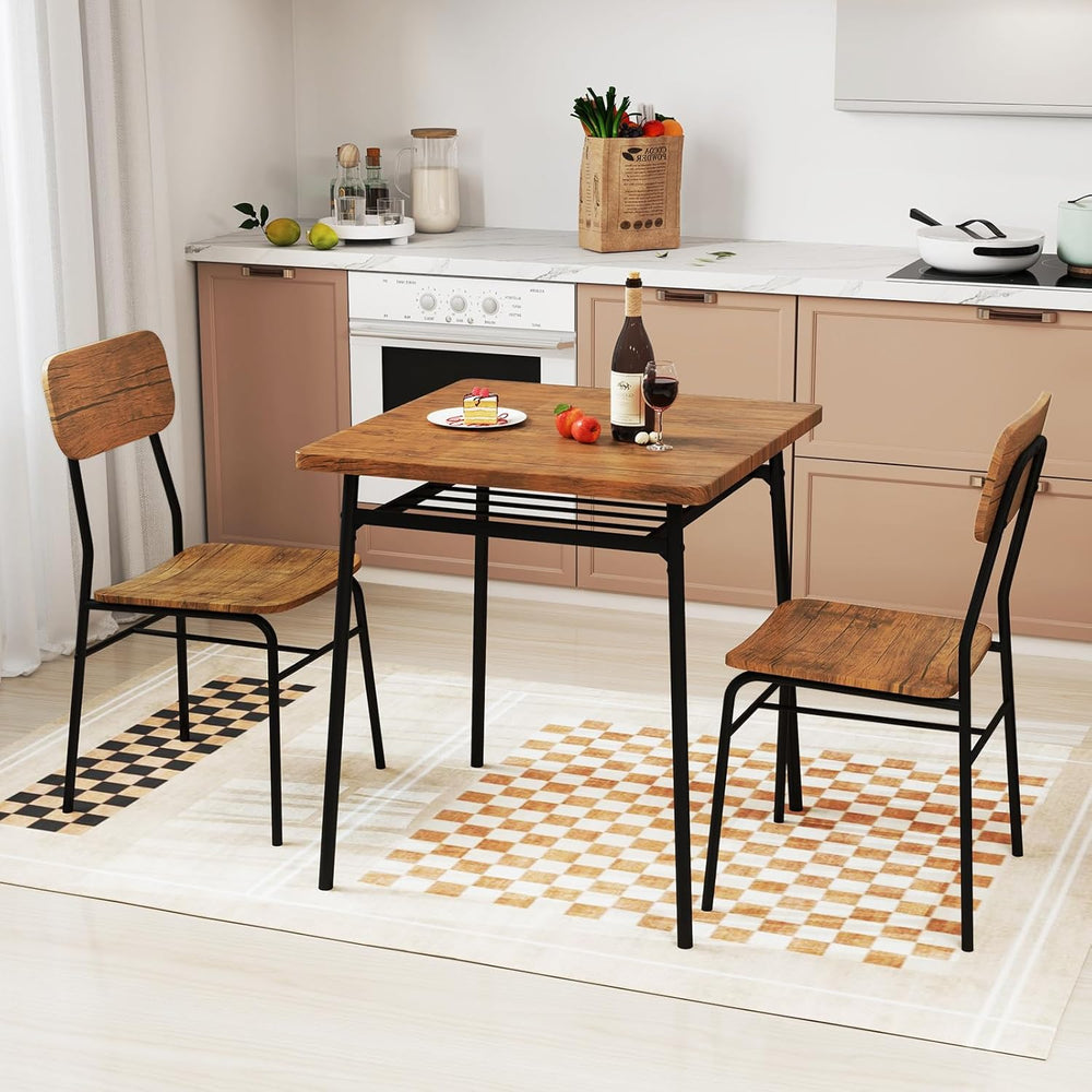 Giantex 3-Piece Dining Table Set, Kitchen Table Chairs Set with Dinner Table,...