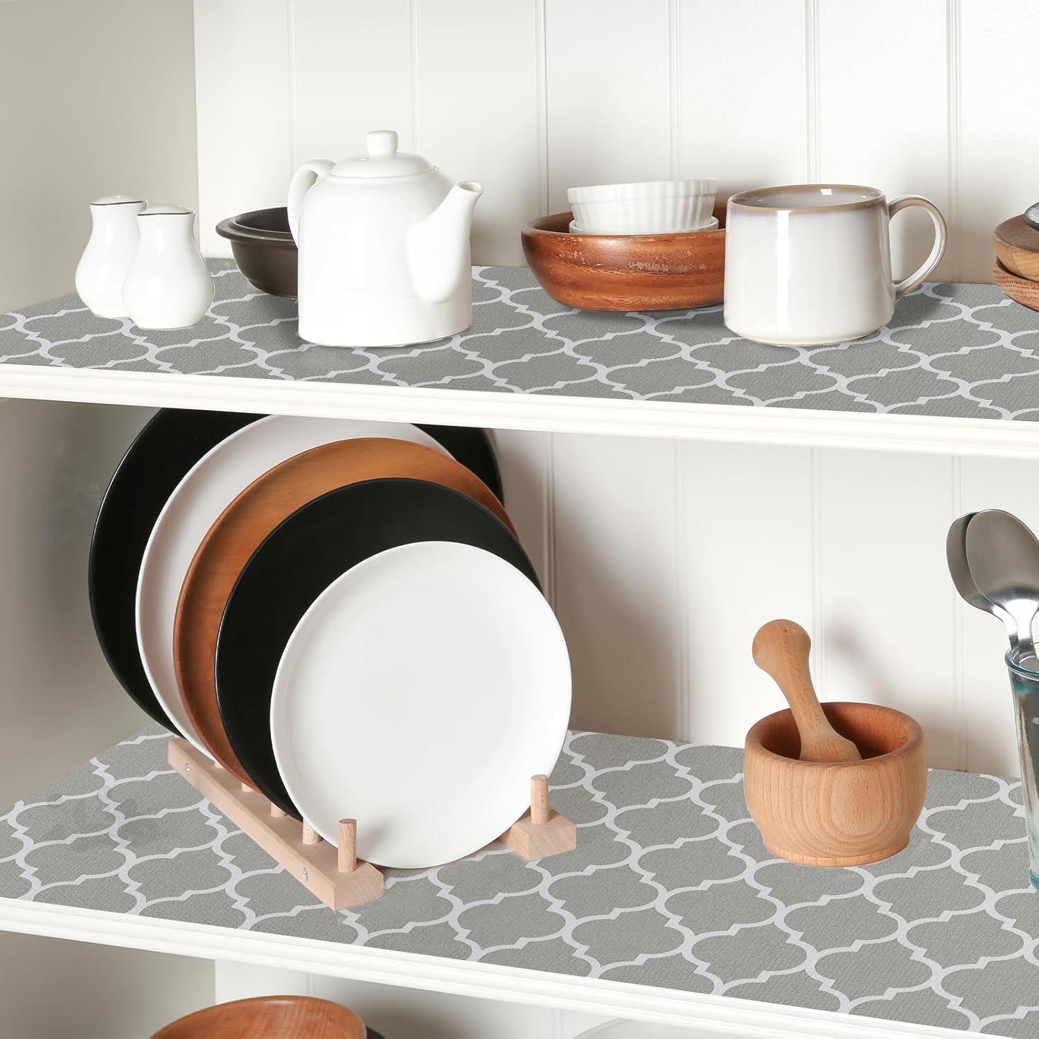 Drawer and Shelf Liner for Kitchen Cabinets, Non-Adhesive Strong Grip Thickened Cabinet Liners for Shelves, Non-Slip Mats Shelving Paper Protect Cupboard, Dresser, Pantry | 23.6" x 30FT