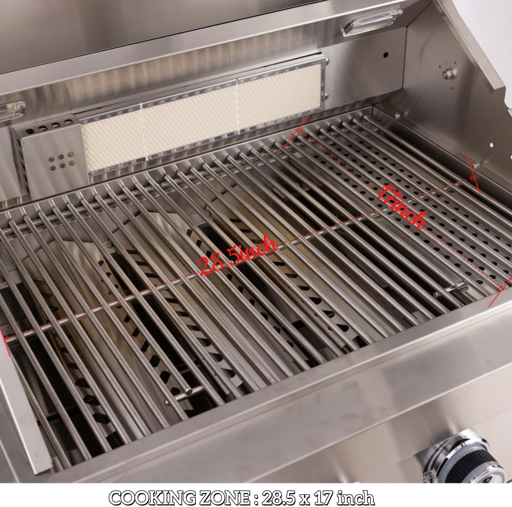 Premium Stainless Steel Outdoor Kitchen Island with Built-in Grill, Rotisseri...