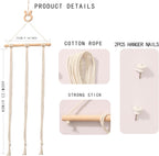 Macrame Hair Clips Organizer, Wall Hanging Hair Accessories Holder and Storage for Women and Girls, Claw Clip Hanger Home Decor